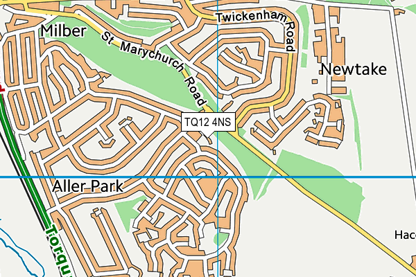 TQ12 4NS map - OS VectorMap District (Ordnance Survey)