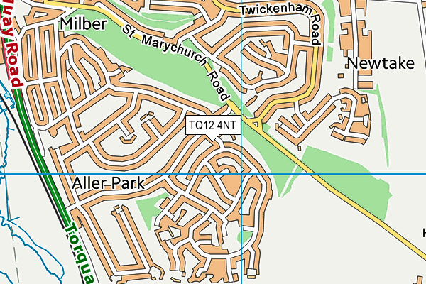 TQ12 4NT map - OS VectorMap District (Ordnance Survey)