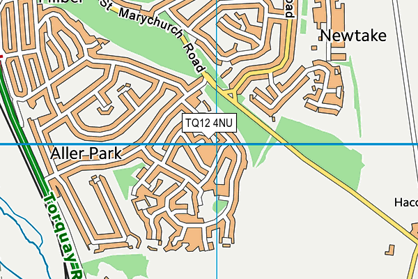 TQ12 4NU map - OS VectorMap District (Ordnance Survey)