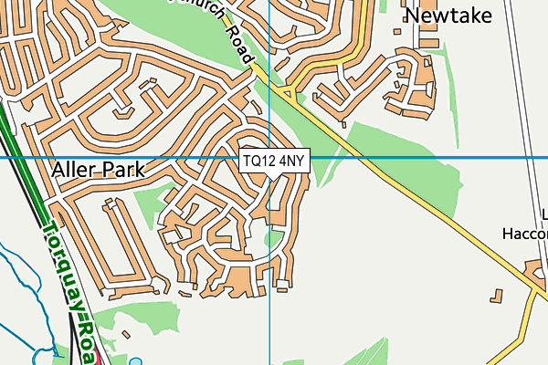 TQ12 4NY map - OS VectorMap District (Ordnance Survey)