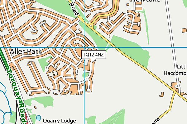TQ12 4NZ map - OS VectorMap District (Ordnance Survey)