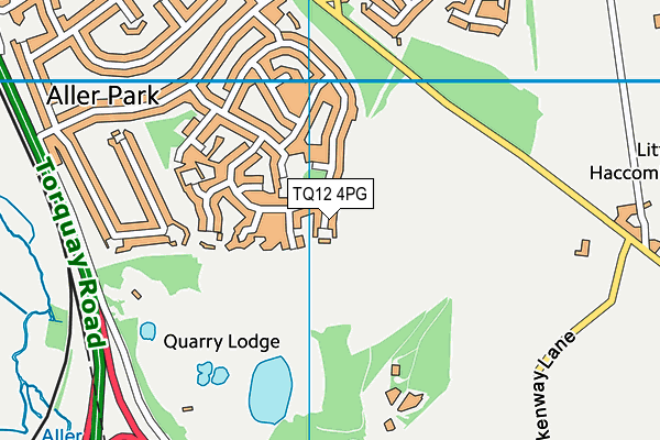 TQ12 4PG map - OS VectorMap District (Ordnance Survey)