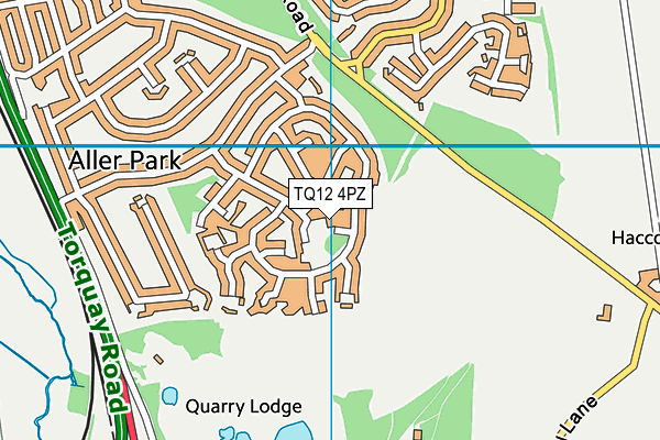 TQ12 4PZ map - OS VectorMap District (Ordnance Survey)