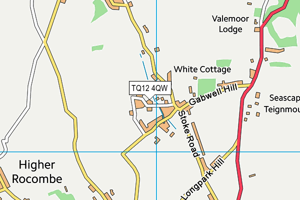 TQ12 4QW map - OS VectorMap District (Ordnance Survey)