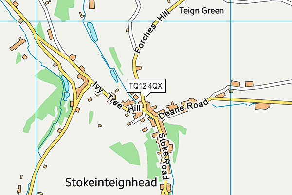 TQ12 4QX map - OS VectorMap District (Ordnance Survey)