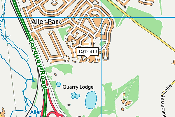 TQ12 4TJ map - OS VectorMap District (Ordnance Survey)