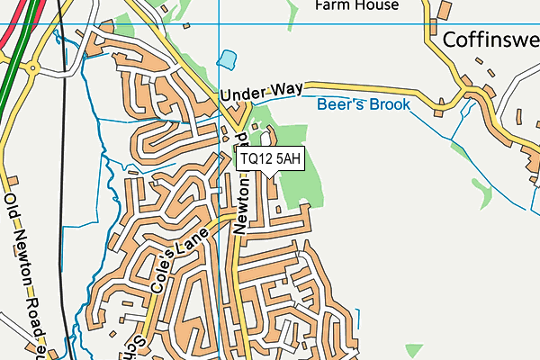 TQ12 5AH map - OS VectorMap District (Ordnance Survey)