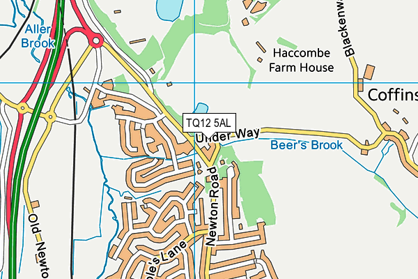 TQ12 5AL map - OS VectorMap District (Ordnance Survey)