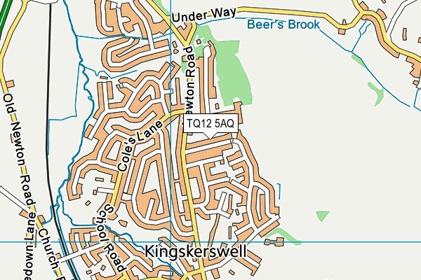 TQ12 5AQ map - OS VectorMap District (Ordnance Survey)