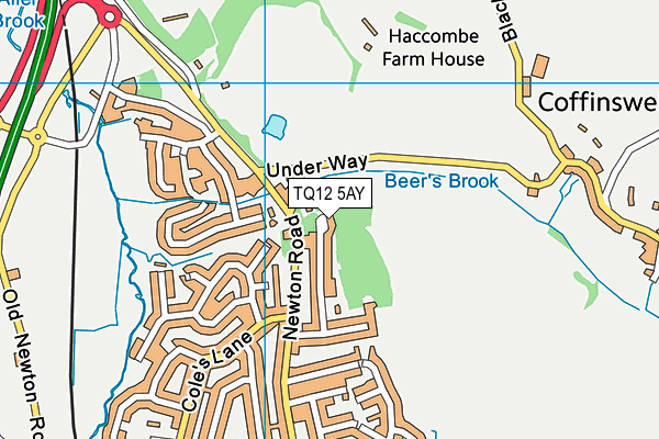 TQ12 5AY map - OS VectorMap District (Ordnance Survey)