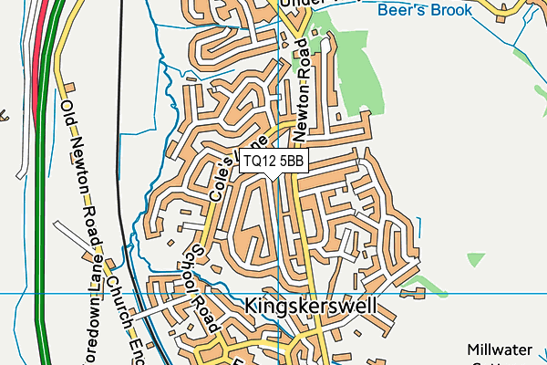TQ12 5BB map - OS VectorMap District (Ordnance Survey)