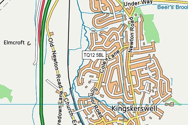 TQ12 5BL map - OS VectorMap District (Ordnance Survey)