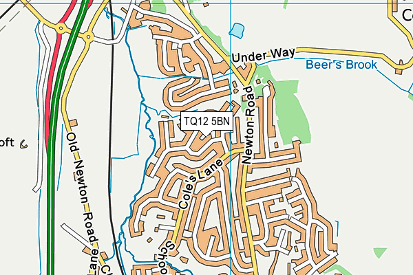 TQ12 5BN map - OS VectorMap District (Ordnance Survey)