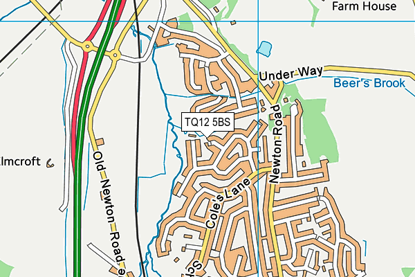 TQ12 5BS map - OS VectorMap District (Ordnance Survey)