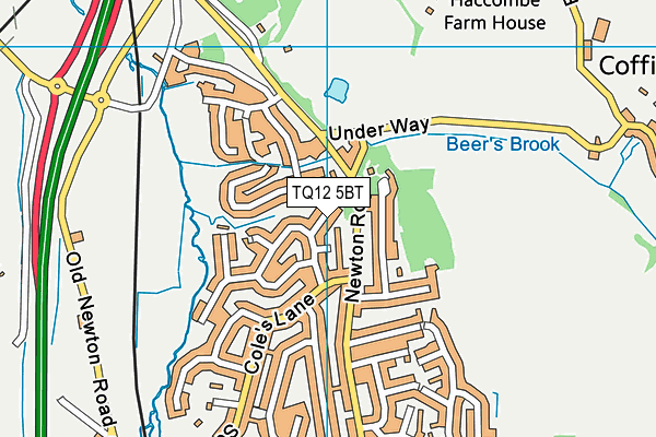 TQ12 5BT map - OS VectorMap District (Ordnance Survey)