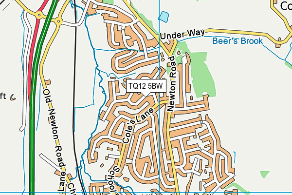 TQ12 5BW map - OS VectorMap District (Ordnance Survey)