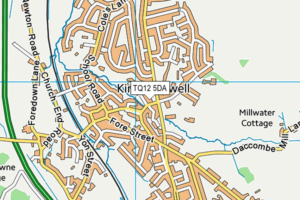 TQ12 5DA map - OS VectorMap District (Ordnance Survey)