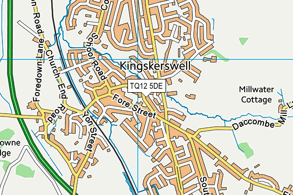 TQ12 5DE map - OS VectorMap District (Ordnance Survey)