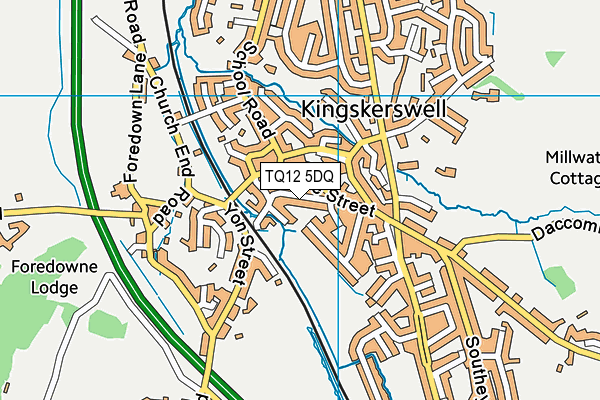 TQ12 5DQ map - OS VectorMap District (Ordnance Survey)