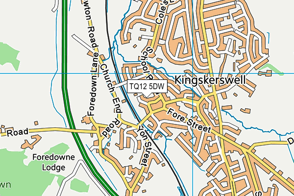 TQ12 5DW map - OS VectorMap District (Ordnance Survey)