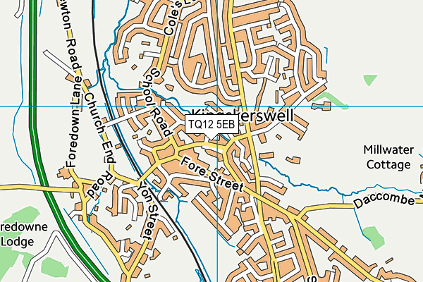 TQ12 5EB map - OS VectorMap District (Ordnance Survey)