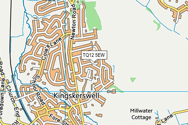 TQ12 5EW map - OS VectorMap District (Ordnance Survey)
