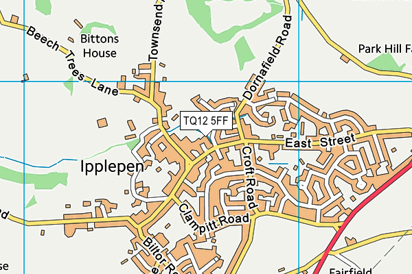 TQ12 5FF map - OS VectorMap District (Ordnance Survey)