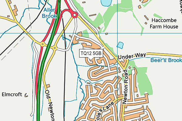 TQ12 5GB map - OS VectorMap District (Ordnance Survey)