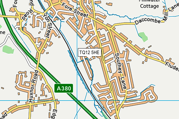 TQ12 5HE map - OS VectorMap District (Ordnance Survey)