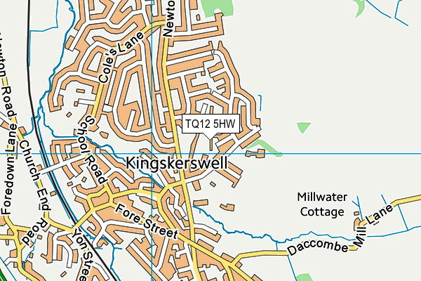 TQ12 5HW map - OS VectorMap District (Ordnance Survey)