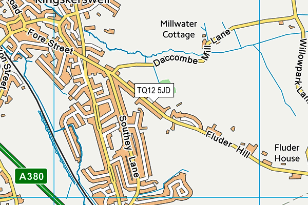 TQ12 5JD map - OS VectorMap District (Ordnance Survey)