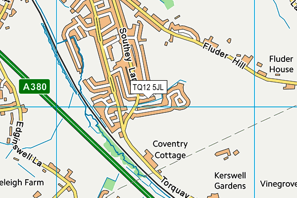 TQ12 5JL map - OS VectorMap District (Ordnance Survey)