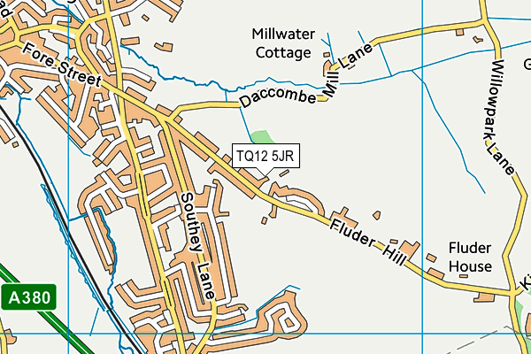 TQ12 5JR map - OS VectorMap District (Ordnance Survey)