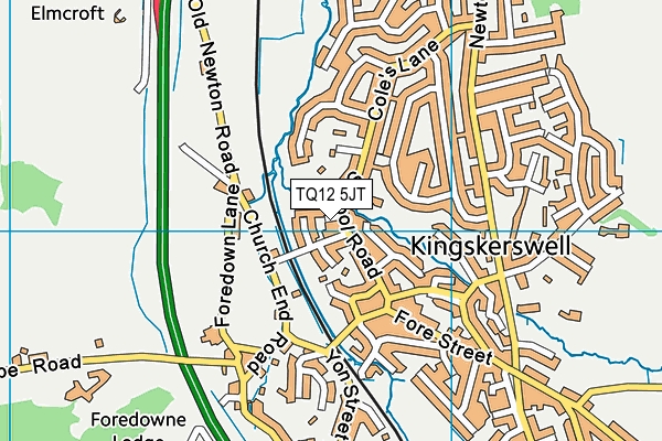 TQ12 5JT map - OS VectorMap District (Ordnance Survey)