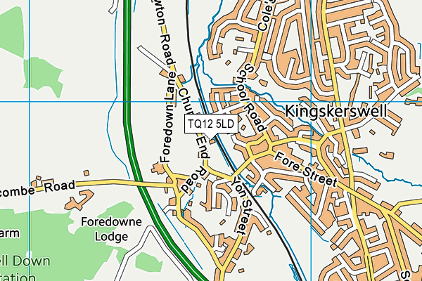 TQ12 5LD map - OS VectorMap District (Ordnance Survey)