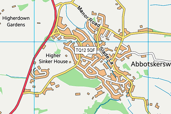 TQ12 5QF map - OS VectorMap District (Ordnance Survey)