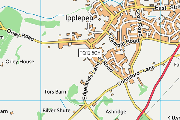 TQ12 5QH map - OS VectorMap District (Ordnance Survey)