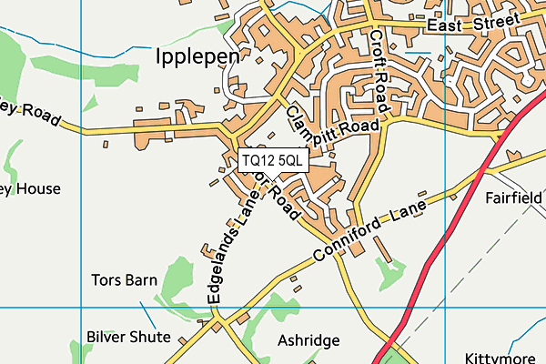Ipplepen Primary School map (TQ12 5QL) - OS VectorMap District (Ordnance Survey)