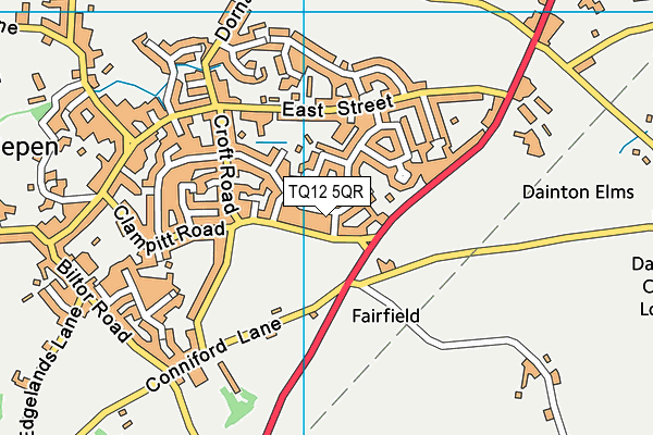 TQ12 5QR map - OS VectorMap District (Ordnance Survey)