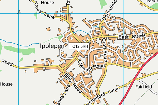 TQ12 5RH map - OS VectorMap District (Ordnance Survey)