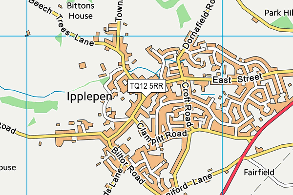 TQ12 5RR map - OS VectorMap District (Ordnance Survey)