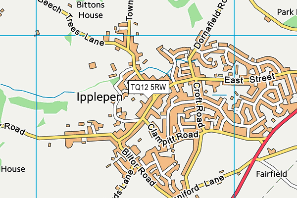 TQ12 5RW map - OS VectorMap District (Ordnance Survey)