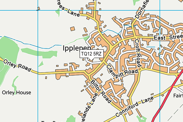 TQ12 5RZ map - OS VectorMap District (Ordnance Survey)