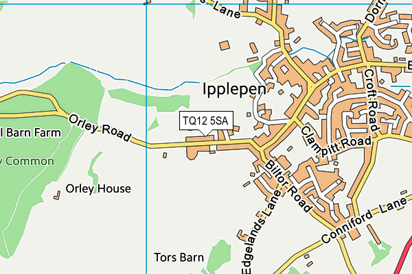 TQ12 5SA map - OS VectorMap District (Ordnance Survey)
