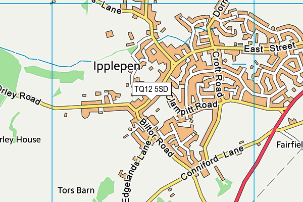 TQ12 5SD map - OS VectorMap District (Ordnance Survey)