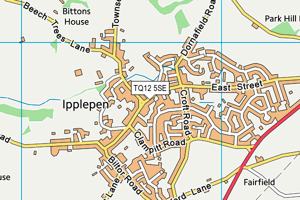 TQ12 5SE map - OS VectorMap District (Ordnance Survey)