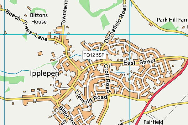 TQ12 5SF map - OS VectorMap District (Ordnance Survey)