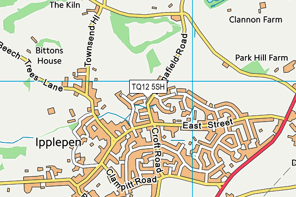 TQ12 5SH map - OS VectorMap District (Ordnance Survey)