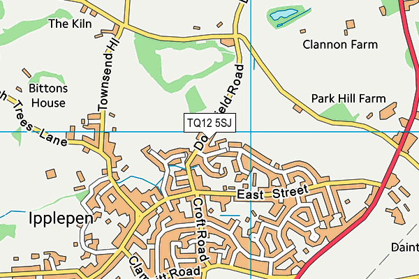 TQ12 5SJ map - OS VectorMap District (Ordnance Survey)