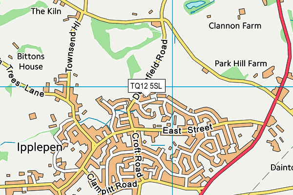 TQ12 5SL map - OS VectorMap District (Ordnance Survey)